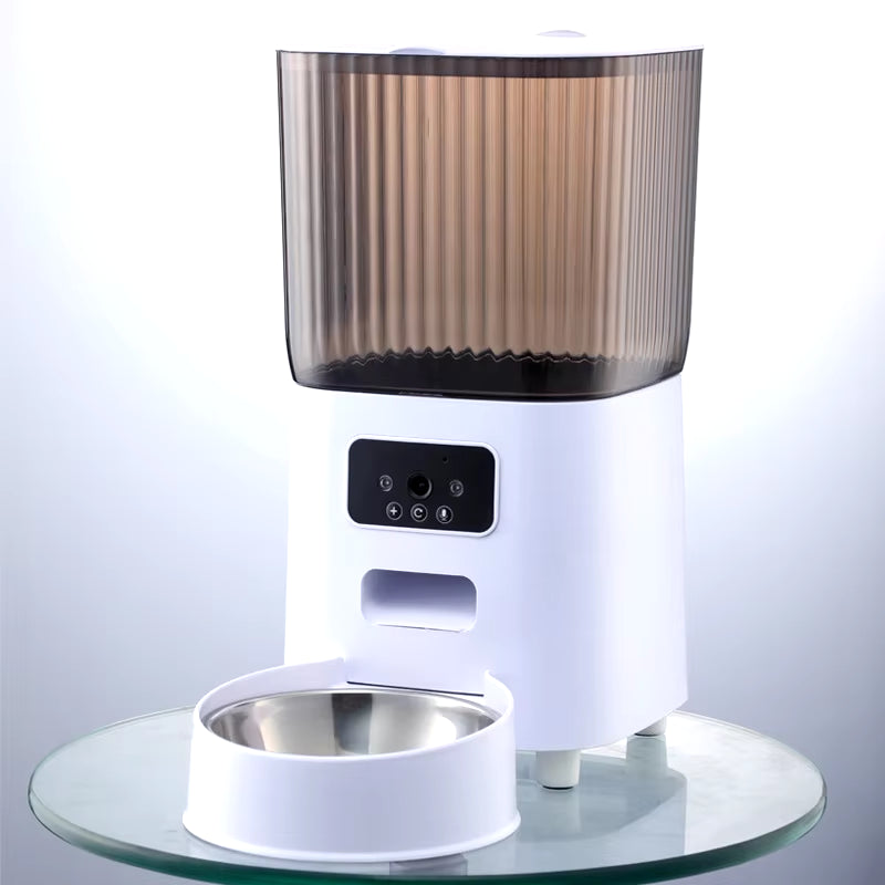 5L Pet Feeder with Camera Automatic Cat Feeder Smart Dog Food Dispenser Wifi Timing Quantitative Stainless Steel Feeding Bowl